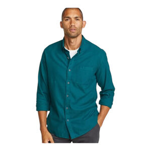 Eddie Bauer Eddie's Favorite Flannel Shirt In Blue Spruce 3XLT Cabincore EUC